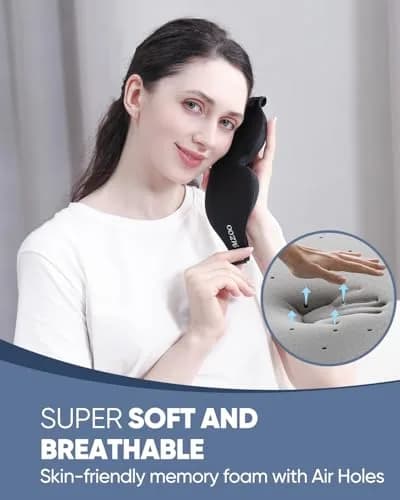 MZOO Luxury 3D Sleep Mask 10mm (0.39in) | Patented Light Blocking Design for Zero Eye Pressure thumbnail 5