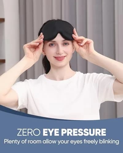 MZOO Luxury 3D Sleep Mask 10mm (0.39in) | Patented Light Blocking Design for Zero Eye Pressure thumbnail 2
