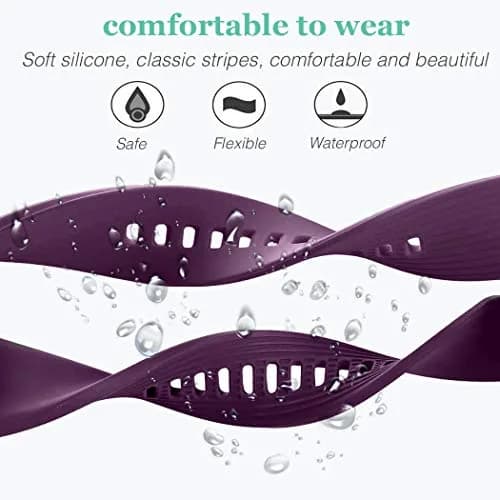 HSWAI 22mm Silicone Watch Band for Samsung Galaxy Watch 3 45mm/46mm, Gear S3 Classic/Frontier | Purple, Water Resistant Sports Strap thumbnail 4