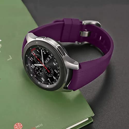 HSWAI 22mm Silicone Watch Band for Samsung Galaxy Watch 3 45mm/46mm, Gear S3 Classic/Frontier | Purple, Water Resistant Sports Strap thumbnail 5