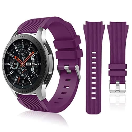 HSWAI 22mm Silicone Watch Band for Samsung Galaxy Watch 3 45mm/46mm, Gear S3 Classic/Frontier | Purple, Water Resistant Sports Strap thumbnail 1