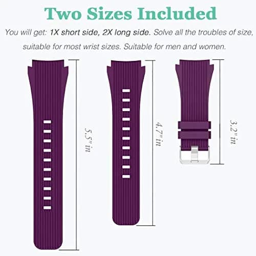 HSWAI 22mm Silicone Watch Band for Samsung Galaxy Watch 3 45mm/46mm, Gear S3 Classic/Frontier | Purple, Water Resistant Sports Strap thumbnail 2