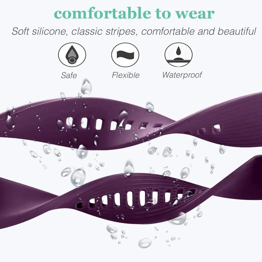 HSWAI 22mm Silicone Watch Band for Samsung Galaxy Watch 3 45mm/46mm, Gear S3 Classic/Frontier | Purple, Water Resistant Sports Strap - view 4