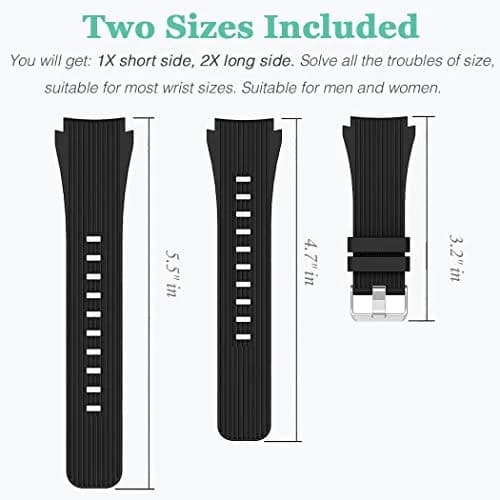 HSWAI 22mm Silicone Watch Band for Samsung Galaxy Watch 3 45mm/46mm & Gear S3 Classic/Frontier | Black thumbnail 3