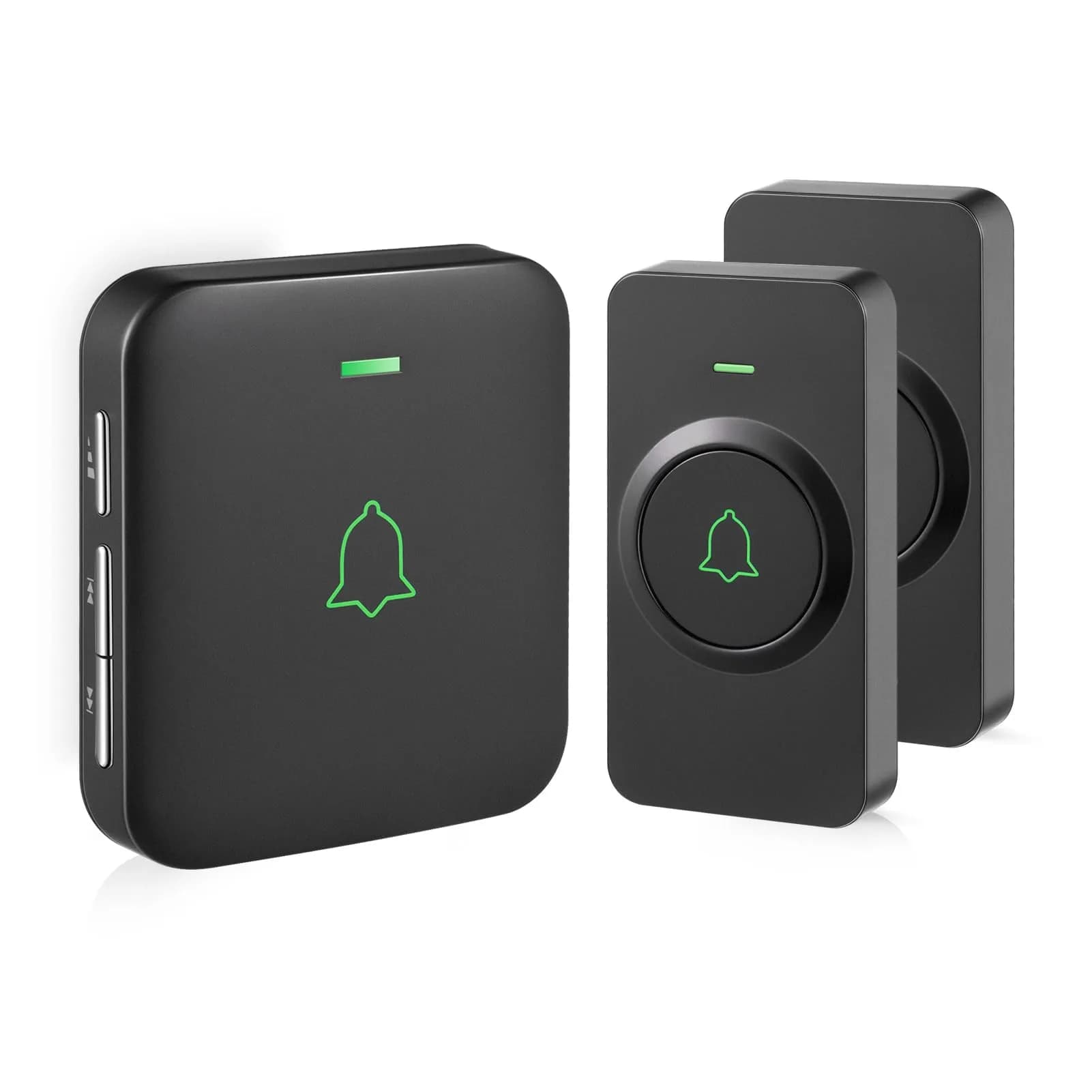 AVANTEK Wireless Doorbell Kit with 2 Black Transmitters & 1 Receiver | 1000 ft Range, 52 Melodies, IP55 Waterproof - main product image
