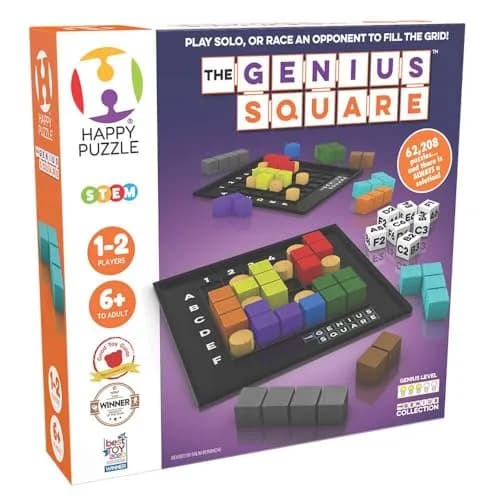 The Happy Puzzle Company Genius Square STEM Puzzle Game 227g (8oz) | Award-Winning Logic Game with 62,000+ Solutions thumbnail 2