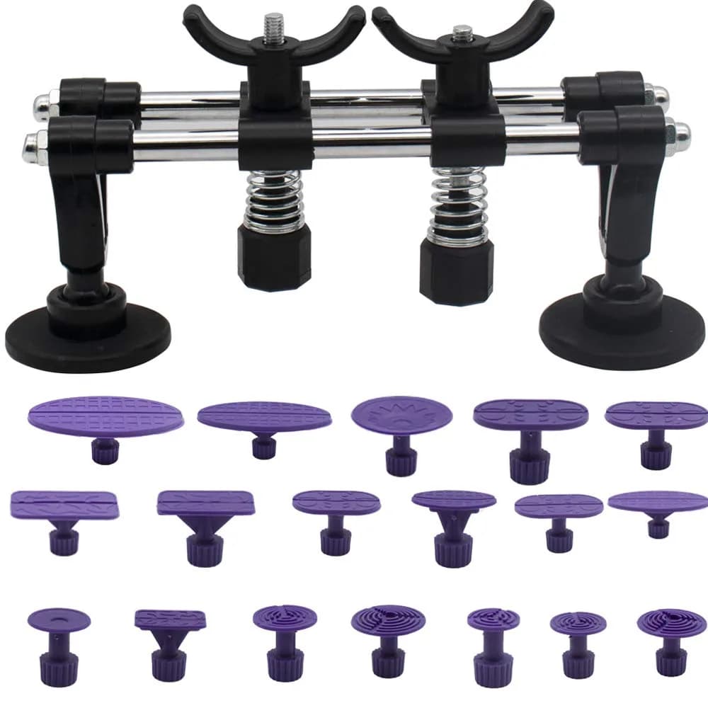 LTUPWF Paintless Dent Repair Tools Bridge Dent Remover with Double Pole Bridge Dent Puller 18PCS Glue Puller Tabs for Car, Door Dings and Hail Damage | Ergonomic, Flexible, Easy to Use