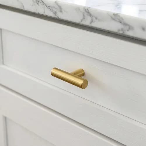 LONTAN 12 Pack Gold Cabinet Knobs, Brushed Brass, 2 Inch | Modern Stainless Steel Hardware for Cabinets thumbnail 2