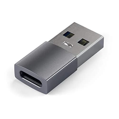 Satechi USB-A to USB-C Adapter, 10Gbps Data, 15W PD Charging, Space Gray | For Apple CarPlay & Modern Devices thumbnail 1