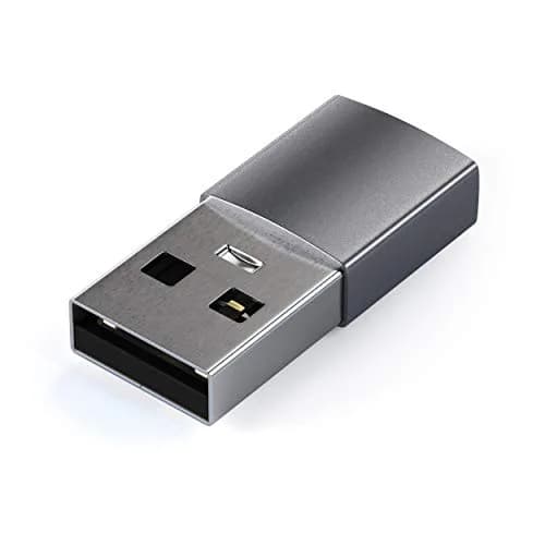 Satechi USB-A to USB-C Adapter, 10Gbps Data, 15W PD Charging, Space Gray | For Apple CarPlay & Modern Devices thumbnail 2