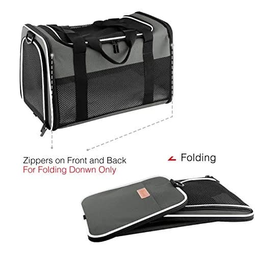 Akinerri Cat Carrier - Portable Foldable Soft-Sided Travel Bag for Pets up to 22 Lbs, Airline Approved, Collapsible, Brown thumbnail 7