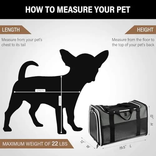 Akinerri Cat Carrier - Portable Foldable Soft-Sided Travel Bag for Pets up to 22 Lbs, Airline Approved, Collapsible, Brown thumbnail 2