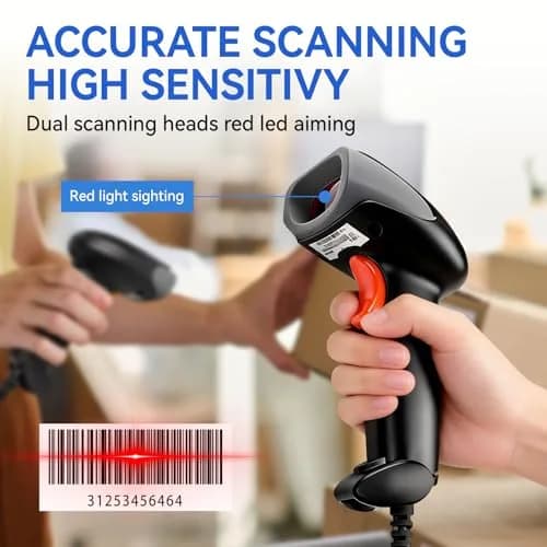Yanzeo USB CCD Barcode Scanner Plug & Play for Office & Warehouse | 200 Scans/Sec, 1.5m Drop Resistant thumbnail 3