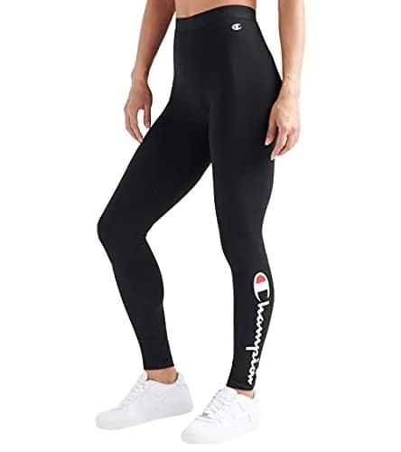 Champion Women's Champion Everyday Legging Pants, Black, Large | Moisture-Wicking High Waist Fit thumbnail 1