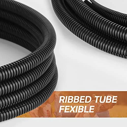 ZhiYo 20FT 1/2 inch Wire Loom Split Tubing | High Temp, Flexible, Black thumbnail 5