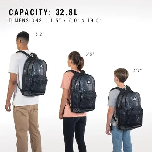 adidas Hermosa Mesh See-Through Backpack | Festival & Beach Bag, 29L thumbnail 6