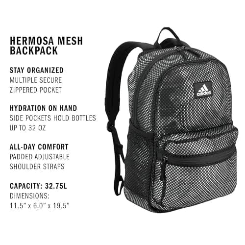 adidas Hermosa Mesh See-Through Backpack | Festival & Beach Bag, 29L thumbnail 2