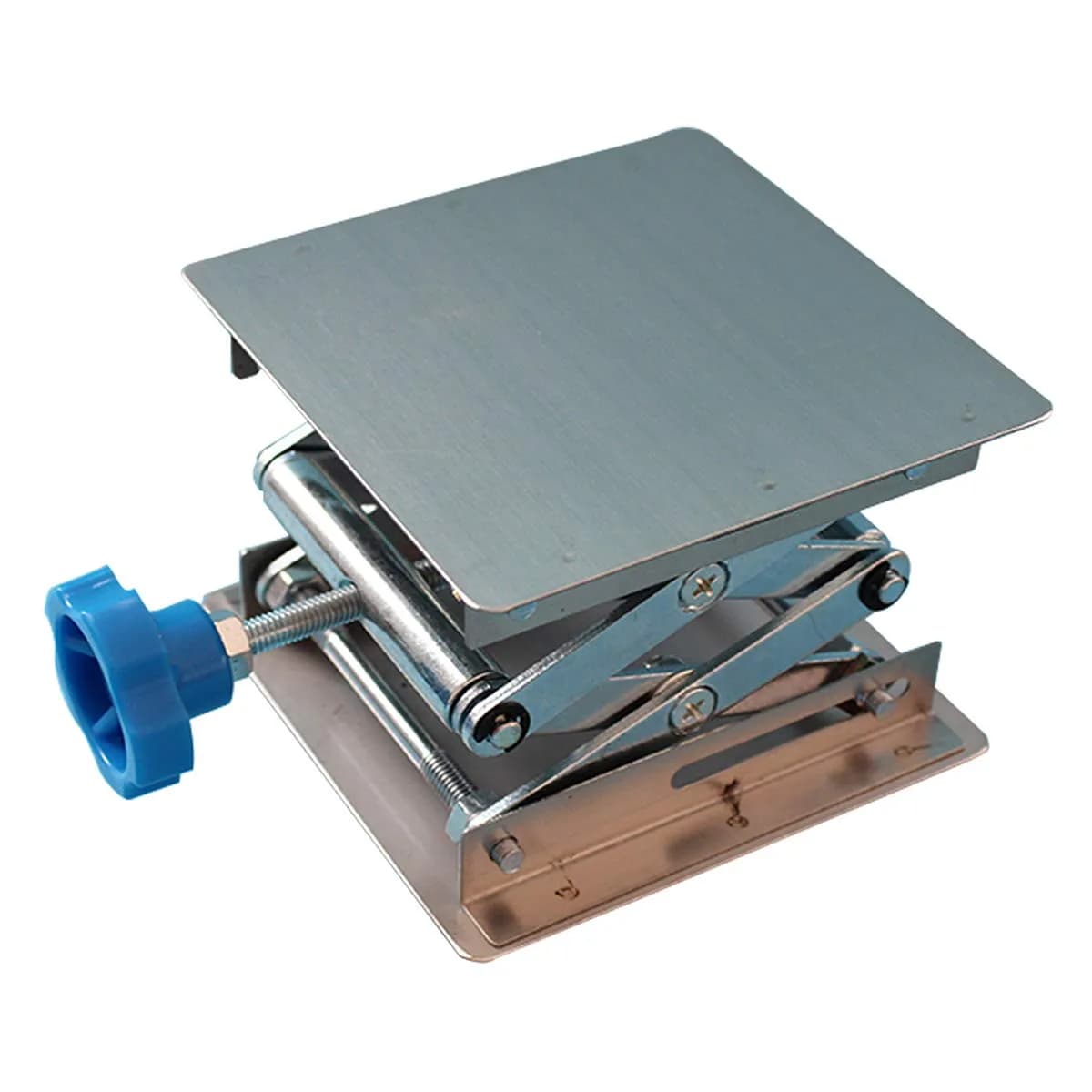 AHBLQD Stainless Steel Lab Jack Stand Table Lift 100mm x 100mm (4" x 4") | Precision Height Adjustment for Experiments