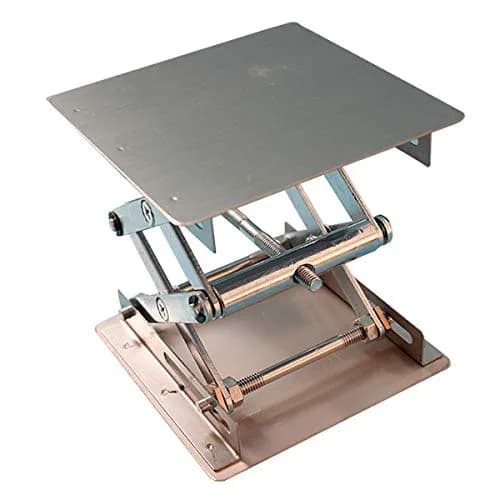 AHBLQD Stainless Steel Lab Jack Stand Table Lift 100mm x 100mm (4" x 4") | Precision Height Adjustment for Experiments thumbnail 4