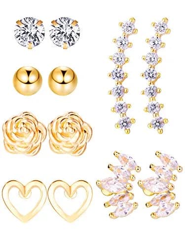 Blulu Stainless Steel Tragus Cartilage Earrings 6-Pair Set | Chic Body Piercing Jewelry for Men & Women thumbnail 4