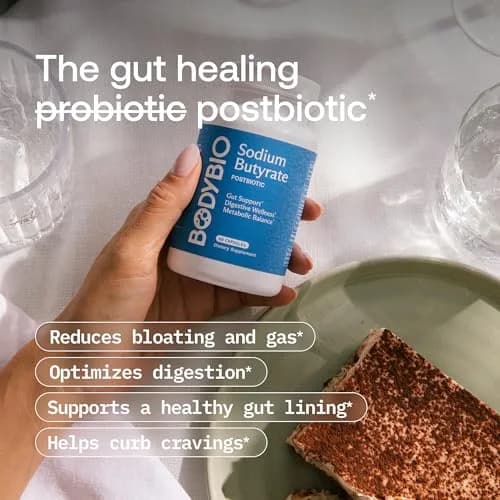 BodyBio Butyrate Sodium Postbiotic 60 Capsules | Supports Gut Health & Digestion thumbnail 4