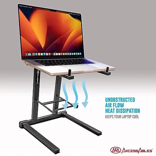AXA AXCESSABLES DJ Laptop Stand with Travel Bag | Foldable Aluminum Laptop Stand for 15" & 20lbs thumbnail 7