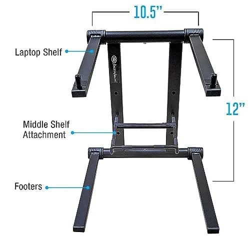 AXA AXCESSABLES DJ Laptop Stand with Travel Bag | Foldable Aluminum Laptop Stand for 15" & 20lbs thumbnail 2