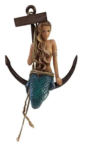 December Diamonds Mermaid Christmas Ornament 7 Inches | Hand Painted Resin Hanging Decor thumbnail 1