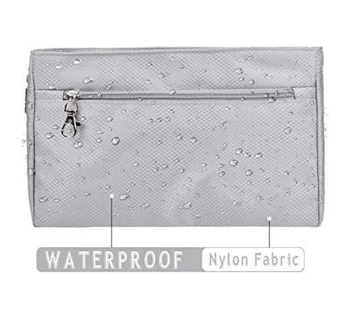 Vercord Expandable Nylon Handbag Purse Organizer Insert Liner Shaper Bag in Bag Beige Grey XLarge | Waterproof & Durable for Totes thumbnail 6