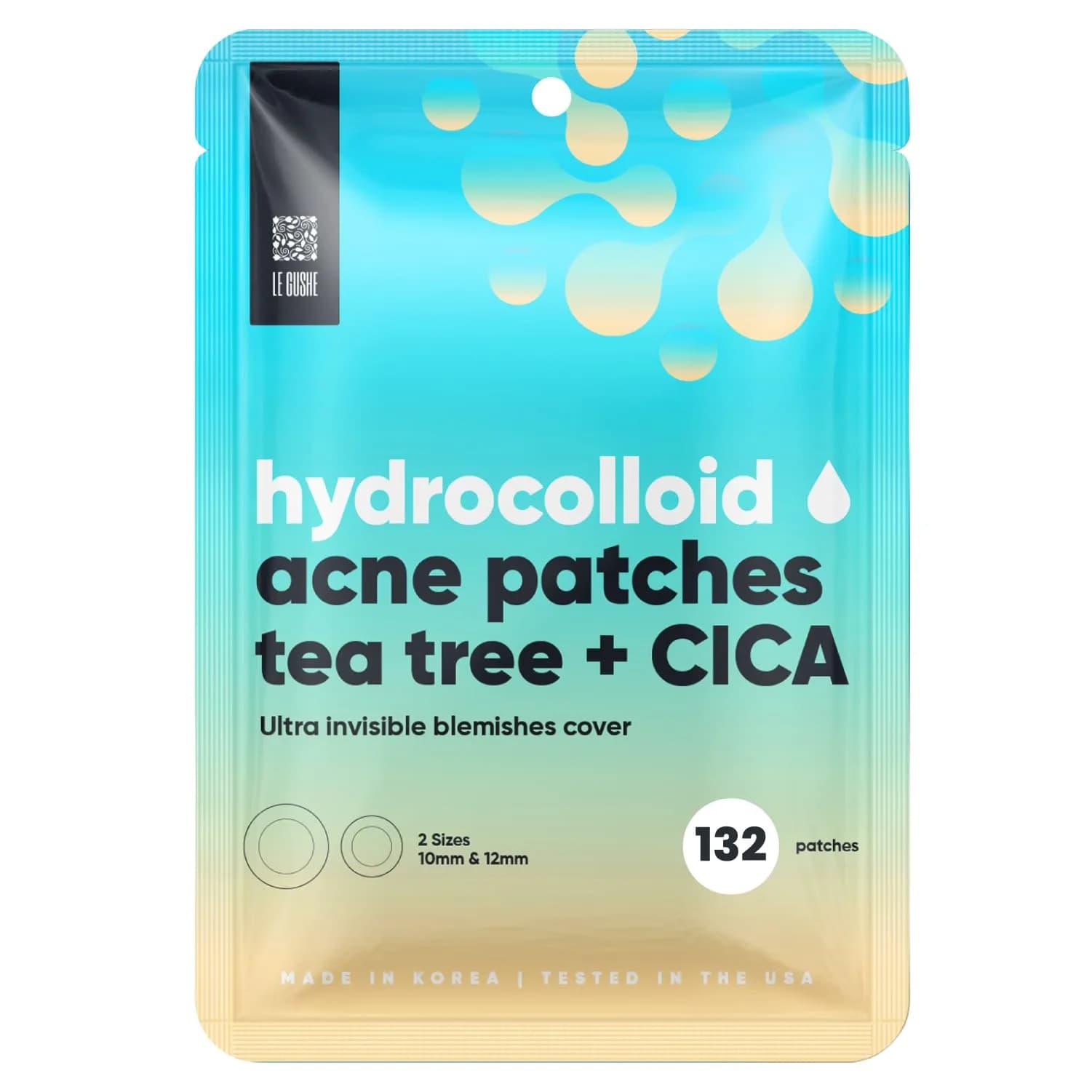 LE GUSHE Korean Pimple Patches with Tea Tree Oil | Hydrocolloid Acne & Zit Patches | 132 Dots | Dermatologist Tested — 132 Dots