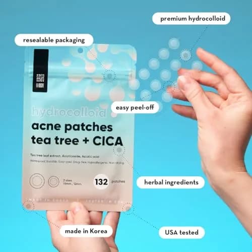 LE GUSHE Korean Pimple Patches with Tea Tree Oil | Hydrocolloid Acne & Zit Patches | 132 Dots | Dermatologist Tested thumbnail 5