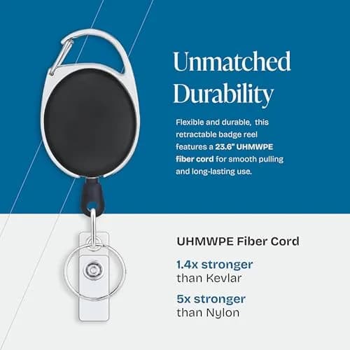 Will Well Heavy Duty ID Badge Holder Retractable 2 Pack - Vertical - Black | Durable, 100,000 Pulls, 3.5oz Capacity thumbnail 2