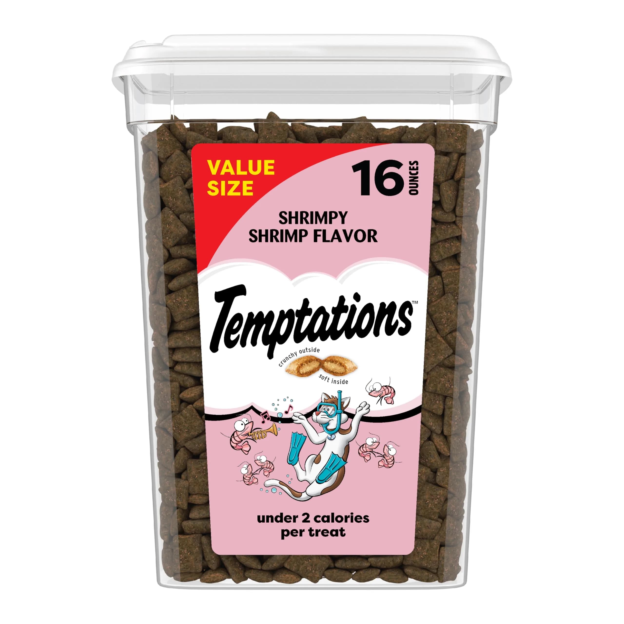 Temptations Classic Crunchy Cat Treats Shrimpy Shrimp 16 oz (454 g) | Under 2 Calories Per Treat - main product image