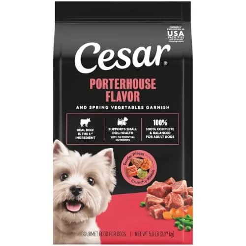 Cesar Small Breed Dry Dog Food Porterhouse Flavor & Spring Vegetables 2.27 kg (5 lb) | Real Beef First Ingredient thumbnail 1