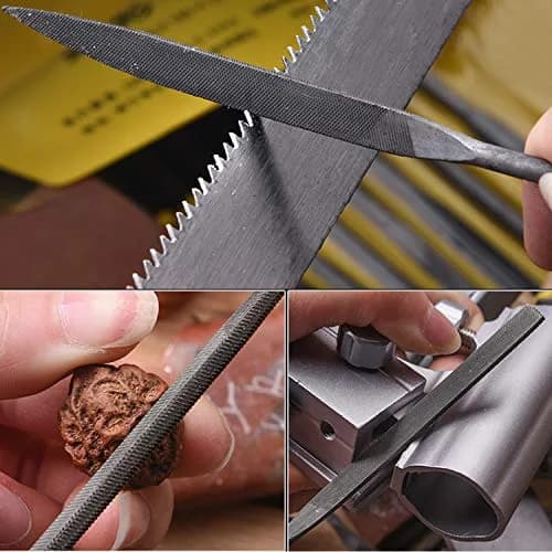 KALIM MINI Needle File Set (Carbon Steel 6 Piece-Set) 6'' | Precision Hand Files for Metal, Jewelry, Wood & Plastic thumbnail 6