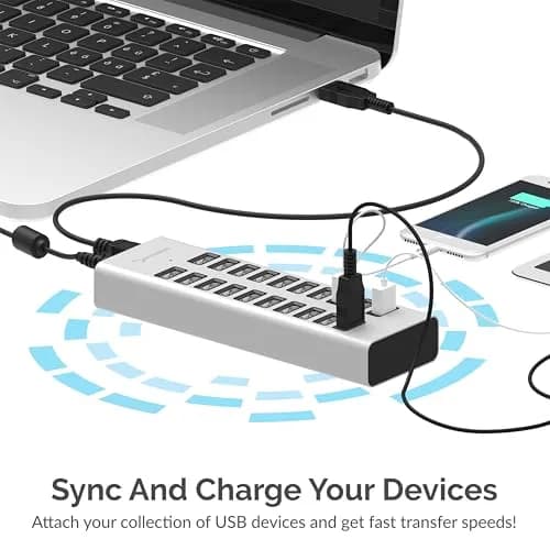 SABRENT 90W 20-Port USB 2.0 Charging Station | Multiport Hub for Devices (70-120 chars) thumbnail 6