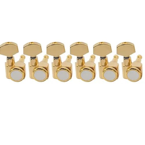 Musiclily Pro R15T-01 6 inline 2-pins Guitar Locking Tuners Set Gold | Smooth Tuning & Easy Upgrade thumbnail 1