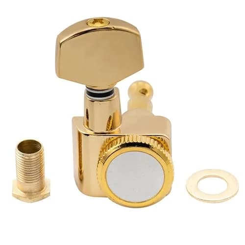 Musiclily Pro R15T-01 6 inline 2-pins Guitar Locking Tuners Set Gold | Smooth Tuning & Easy Upgrade thumbnail 4
