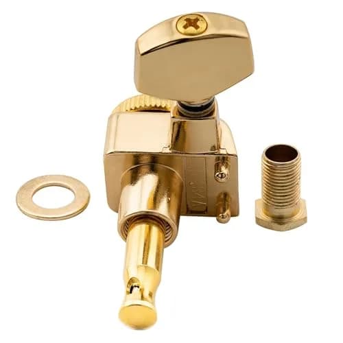 Musiclily Pro R15T-01 6 inline 2-pins Guitar Locking Tuners Set Gold | Smooth Tuning & Easy Upgrade thumbnail 5