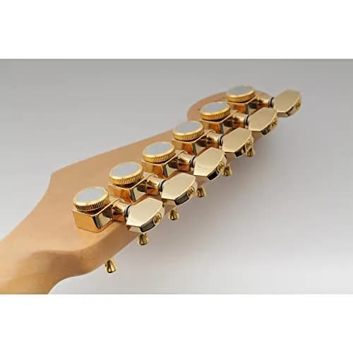 Musiclily Pro R15T-01 6 inline 2-pins Guitar Locking Tuners Set Gold | Smooth Tuning & Easy Upgrade thumbnail 7
