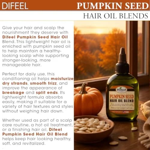 Difeel Pumpkin Seed Hair Oil Blend 74ml (2.5 Fl Oz) | Nourishes Scalp & Strengthens Hair thumbnail 4