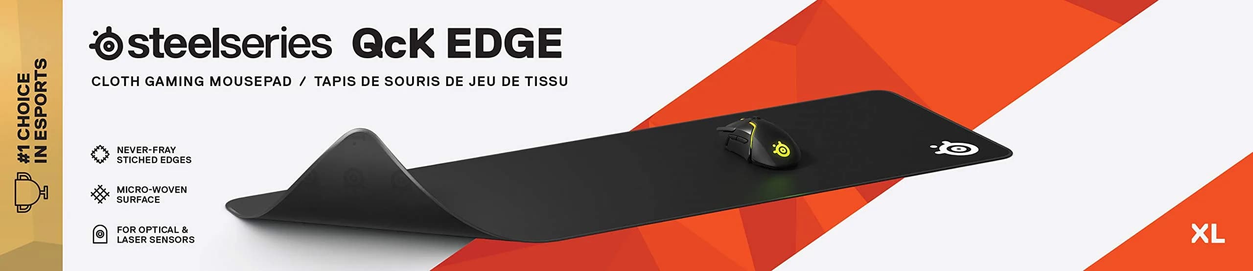 SteelSeries QcK XL Stitched Edge Gaming Mouse Pad | Smooth Micro-Woven Surface for PC Gaming - view 7