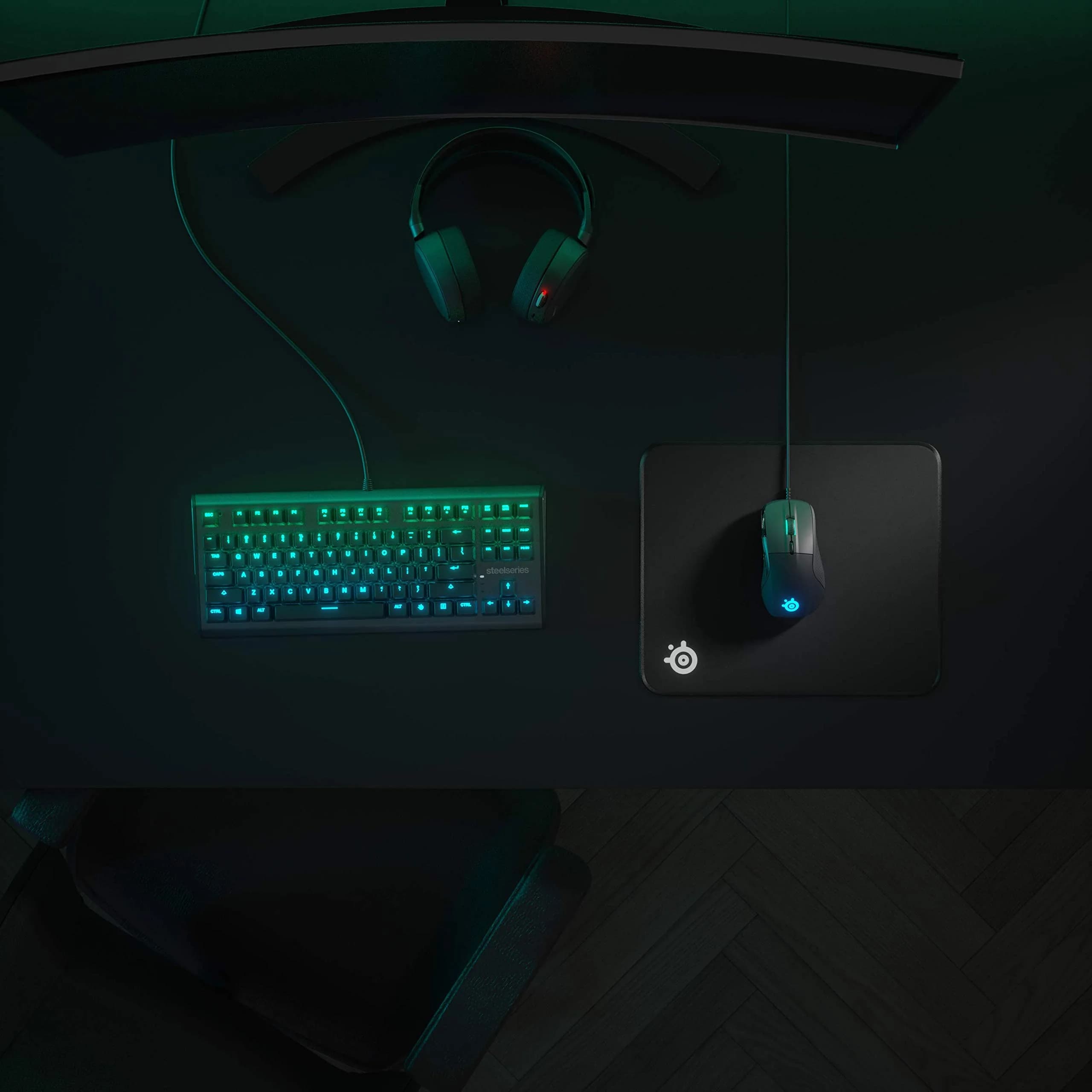 SteelSeries QcK Large Stitched Edge Gaming Mouse Pad, Black | Optimized for Gaming Sensors - view 2