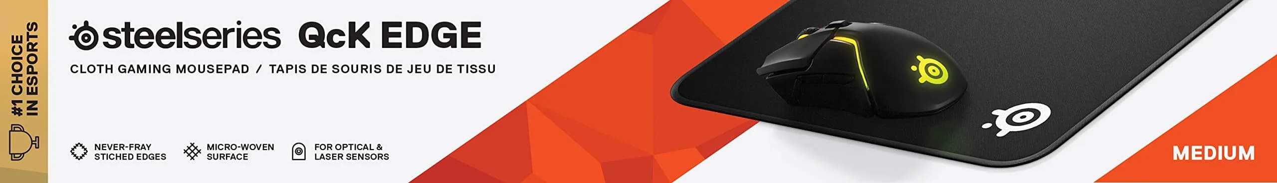 SteelSeries QcK Large Stitched Edge Gaming Mouse Pad, Black | Optimized for Gaming Sensors - view 8