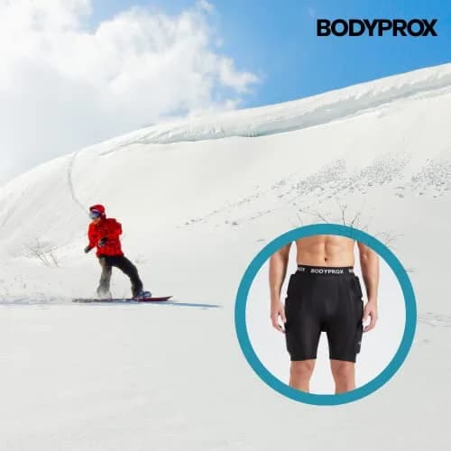 Bodyprox Protective Padded Shorts for Snowboard, Skate & Ski | 3D Hip, Butt & Tailbone Protection (Large) Black thumbnail 8