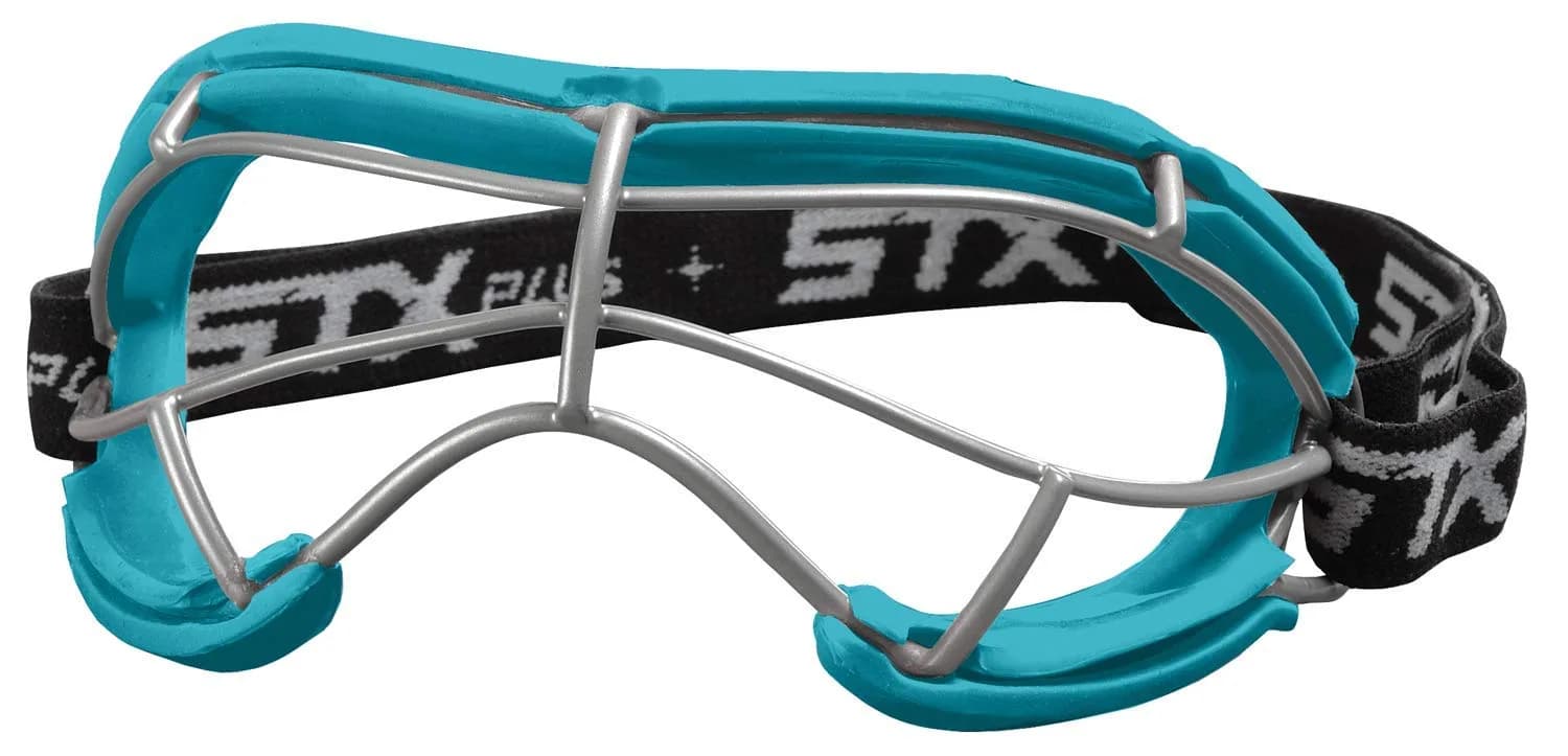 STX 4Sight+ S Adult Lacrosse Goggles Navy | SEI Certified ASTM F3077-177 — Teal