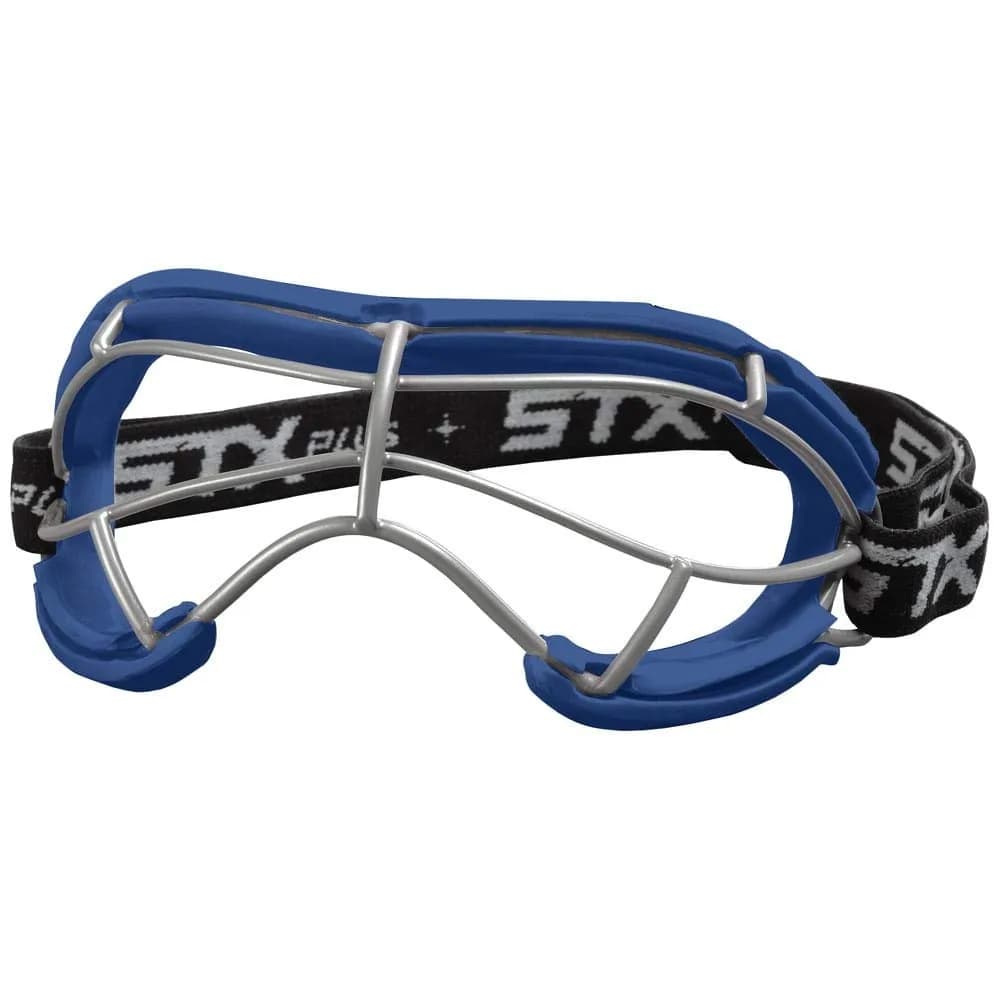 STX 4Sight+ S Adult Lacrosse Goggles Navy | SEI Certified ASTM F3077-177 — Royal