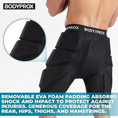 Bodyprox Impact Protection Shorts Small Black | Breathable, Impact-Absorbing for Extreme Sports thumbnail 5