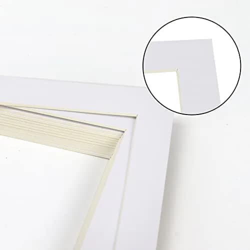 ZBEIVAN 11x14 White Picture Mats for 8.5x11 Pictures | Beveled Core Frame Mat Pack of 12 thumbnail 4