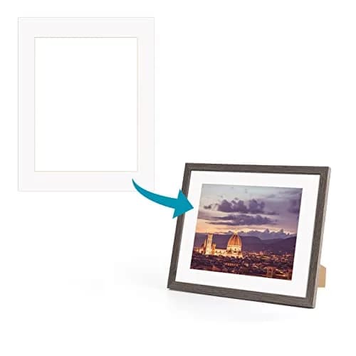 ZBEIVAN 11x14 White Picture Mats for 8.5x11 Pictures | Beveled Core Frame Mat Pack of 12 thumbnail 5